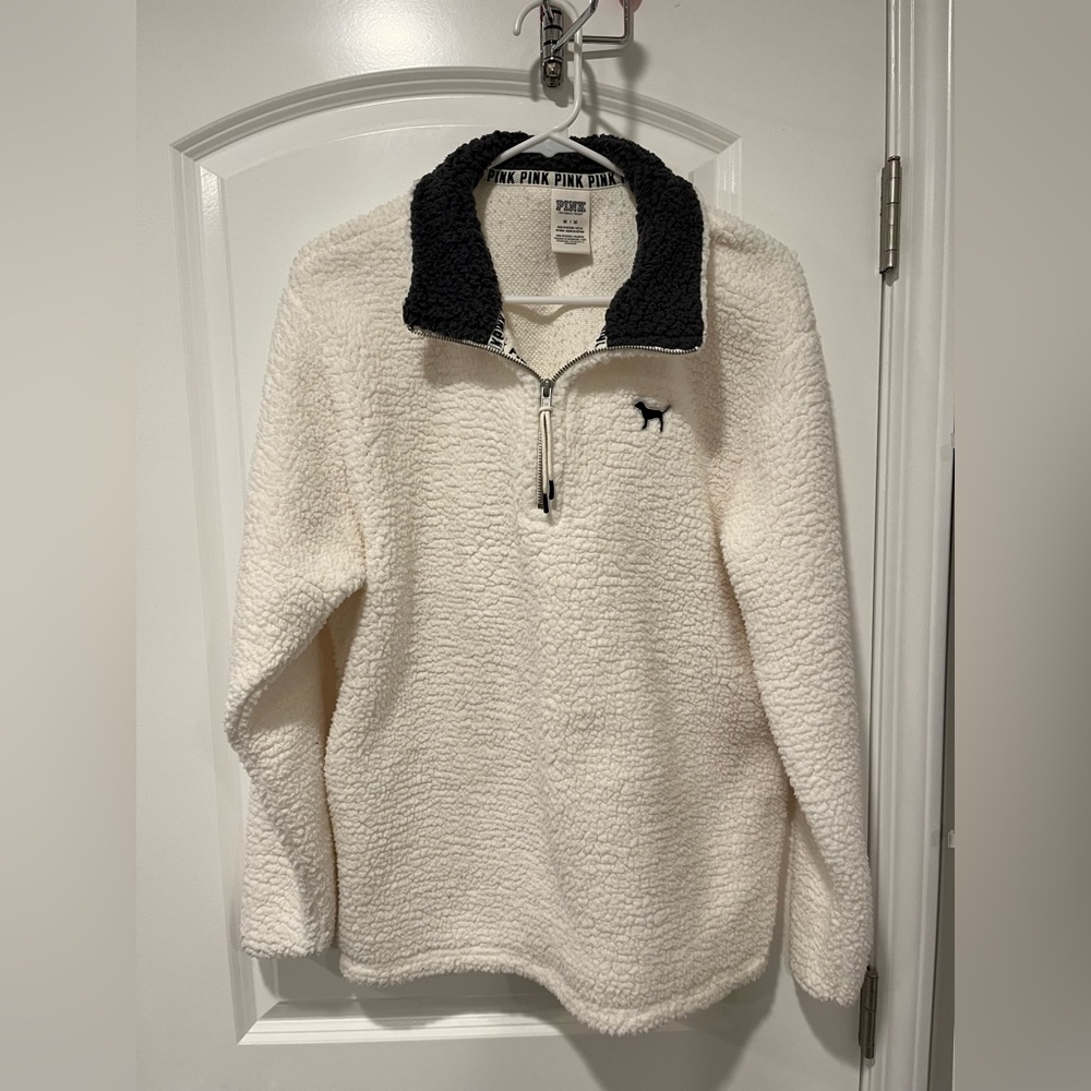 Pink / Victoria Secret White & Gray Sherpa Jacket